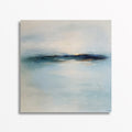 Original Abstract Coastal Art, Blue Horizon Painting, Atmospheric Landscape Wall Art, Minimalist Artwork