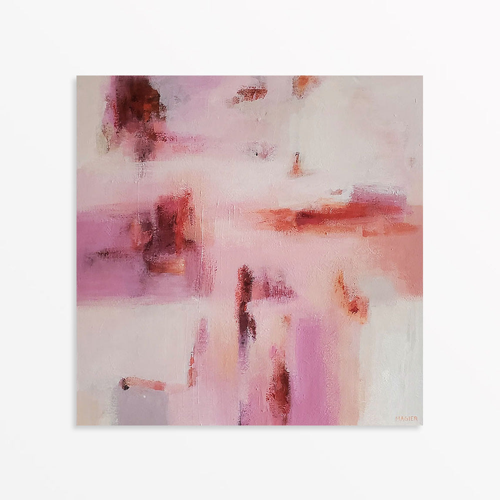 Original Abstract Painting, Modern Pink and Coral Wall Art on Canvas, Contemporary Art