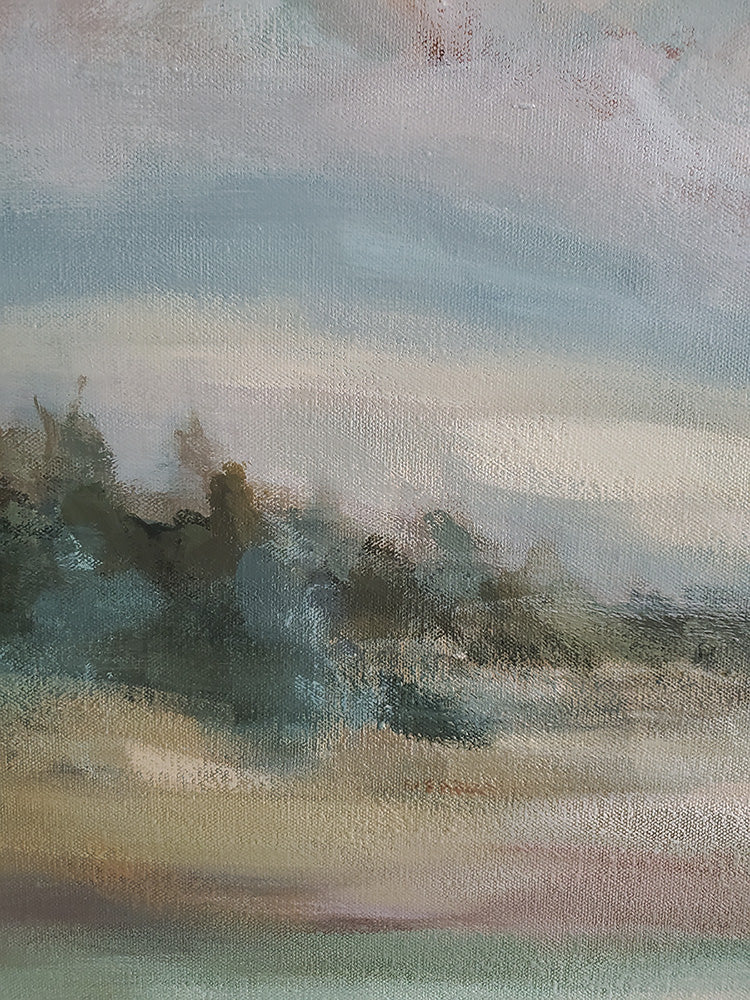 Original Landscape Painting, Atmospheric Mountain Art on Canvas, Modern Living Room Wall Art