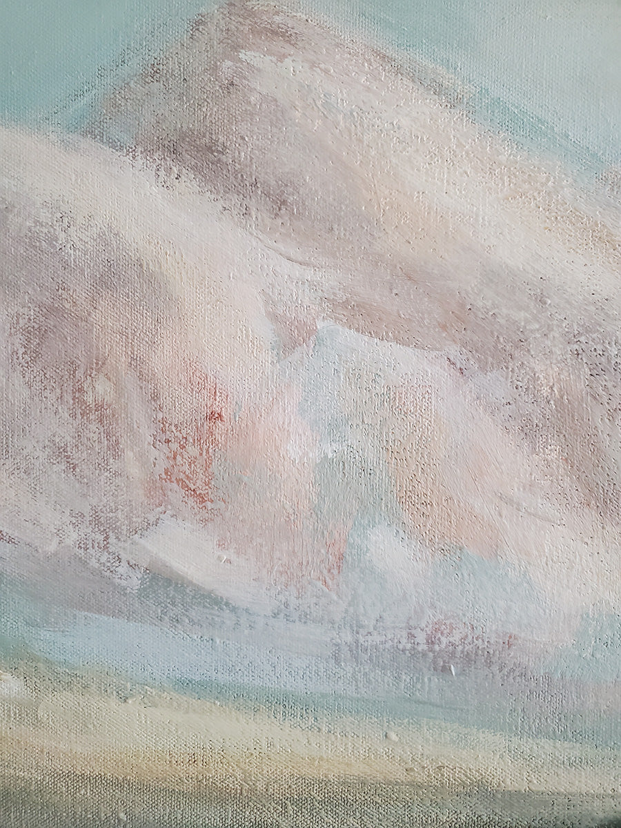 Original Landscape Painting, Atmospheric Mountain Art on Canvas, Modern Living Room Wall Art