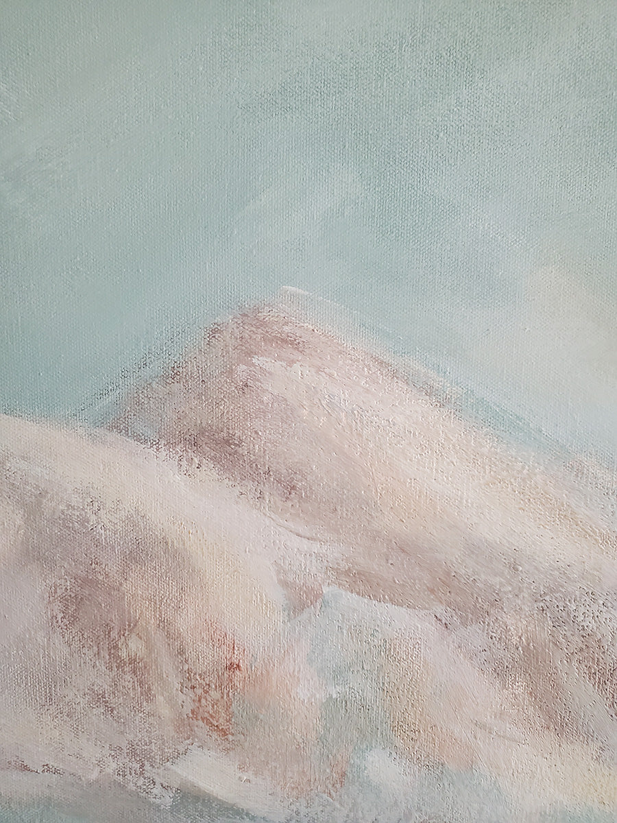 Original Landscape Painting, Atmospheric Mountain Art on Canvas, Modern Living Room Wall Art