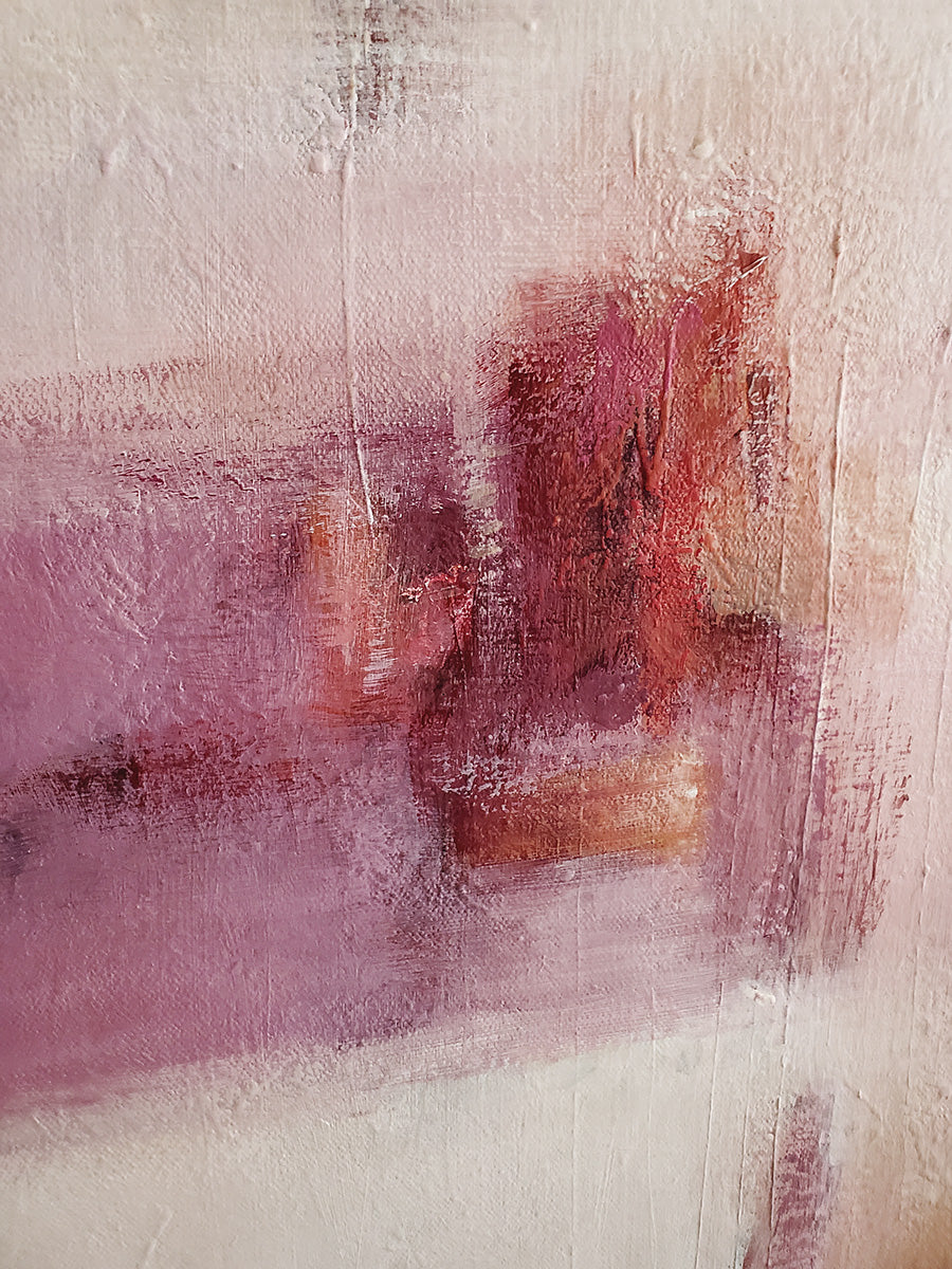 Original Abstract Painting, Modern Pink and Coral Wall Art on Canvas, Contemporary Art