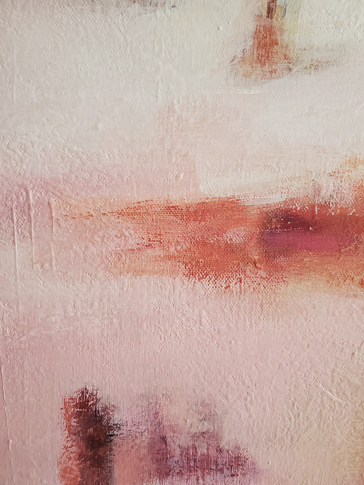 Original Abstract Painting, Modern Pink and Coral Wall Art on Canvas, Contemporary Art