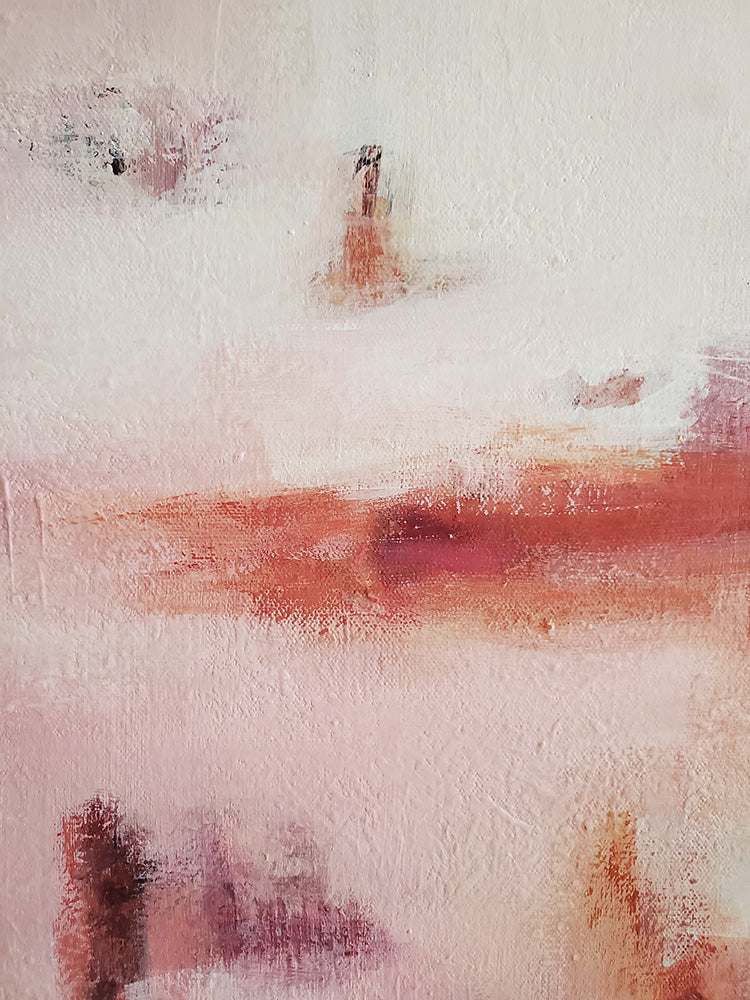 Original Abstract Painting, Modern Pink and Coral Wall Art on Canvas, Contemporary Art