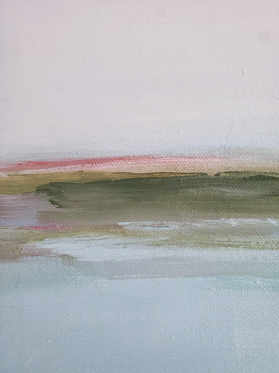 Original Abstract Blue Landscape Painting on Canvas, Minimalist Wall Art, Contemporary Seascape Painting