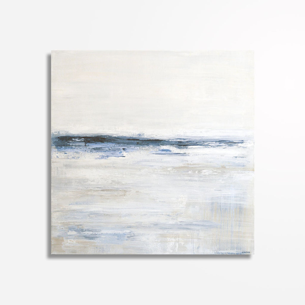 Minimalist Abstract Wall Art, Original Large Landscape Painting, Coastal Decor, Contemporary Blue Abstract