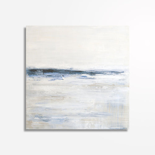 Minimalist Abstract Wall Art, Original Large Landscape Painting, Coastal Decor, Contemporary Blue Abstract