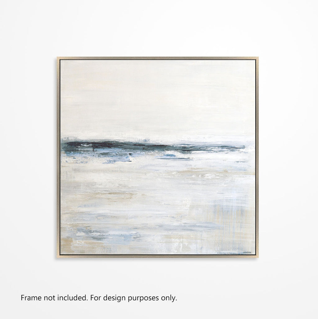 Minimalist Abstract Wall Art, Original Large Landscape Painting, Coastal Decor, Contemporary Blue Abstract