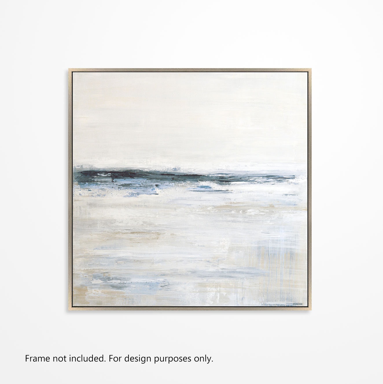 Minimalist Abstract Wall Art, Original Large Landscape Painting, Coastal Decor, Contemporary Blue Abstract