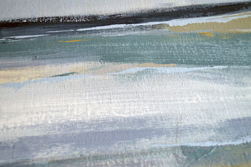 Original Blue Landscape Painting, Abstract Wall Art, Contemporary Living Room Decor